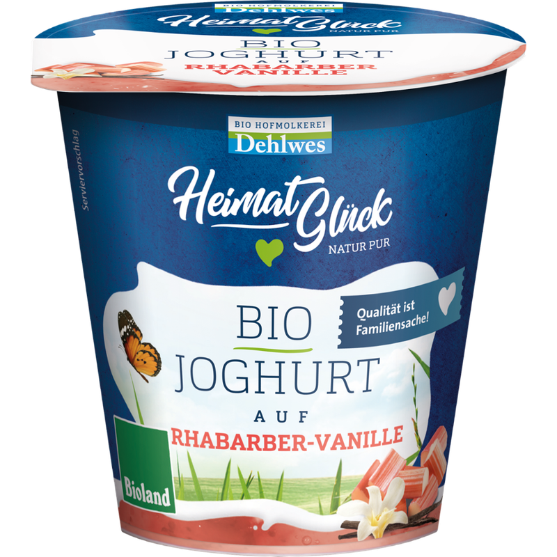 HeimatGlück BIO-Joghurt auf Rhabarber-Vanille 3,5% Fett 150g - Produktbild