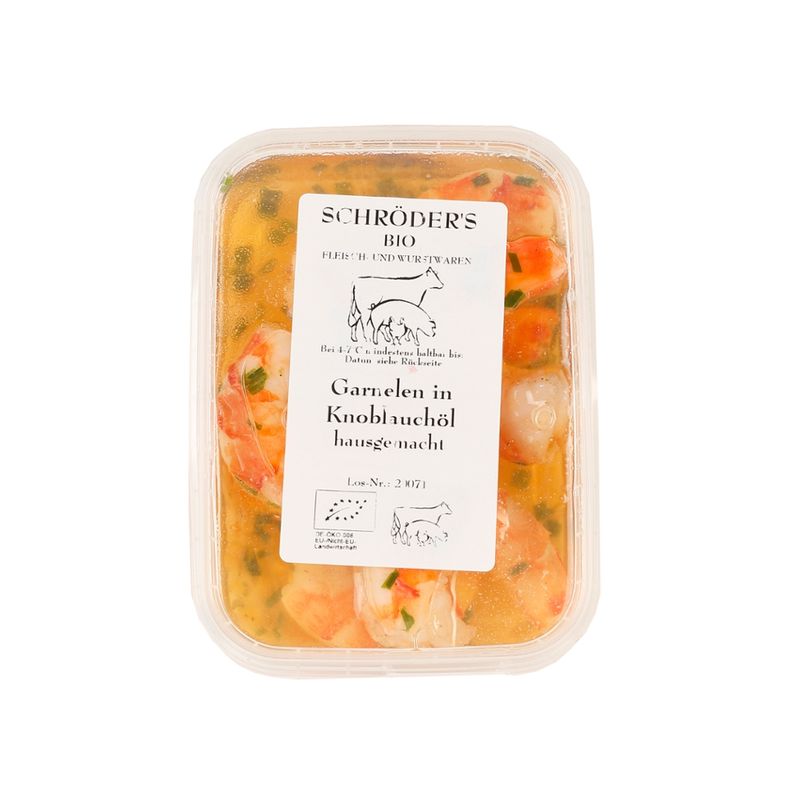 Schröder's Bio Fleisch- und Wurstwaren Garnelen in Knoblauchöl 150 g - Produktbild