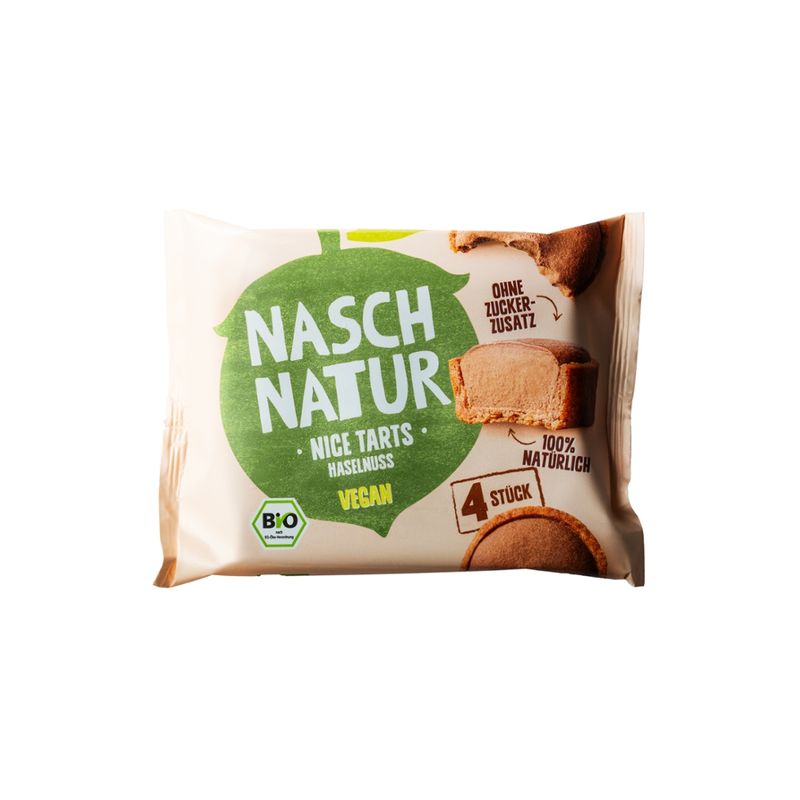 NaschNatur Bio NiceTart Haselnuss - tiefgefrorenes Eis-Törtchen auf pflanzlicher Basis, nur mit Datteln gesüßt - Produktbild