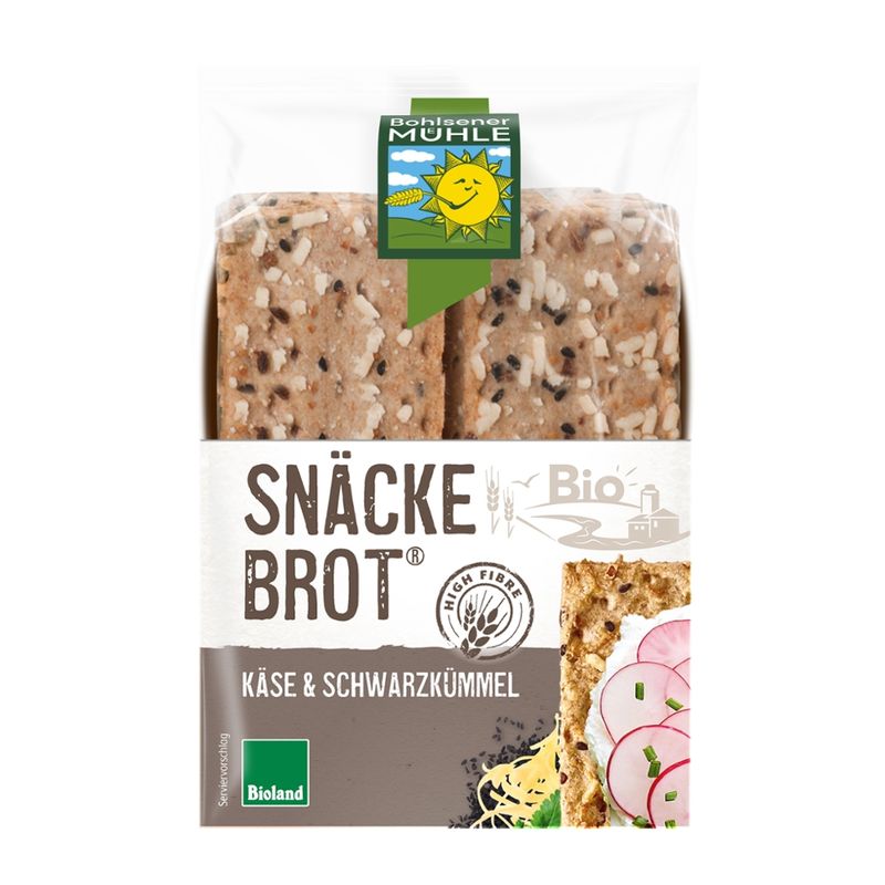 Bohlsener Mühle Snäckebrot Käse & Schwarzkümmel - Produktbild