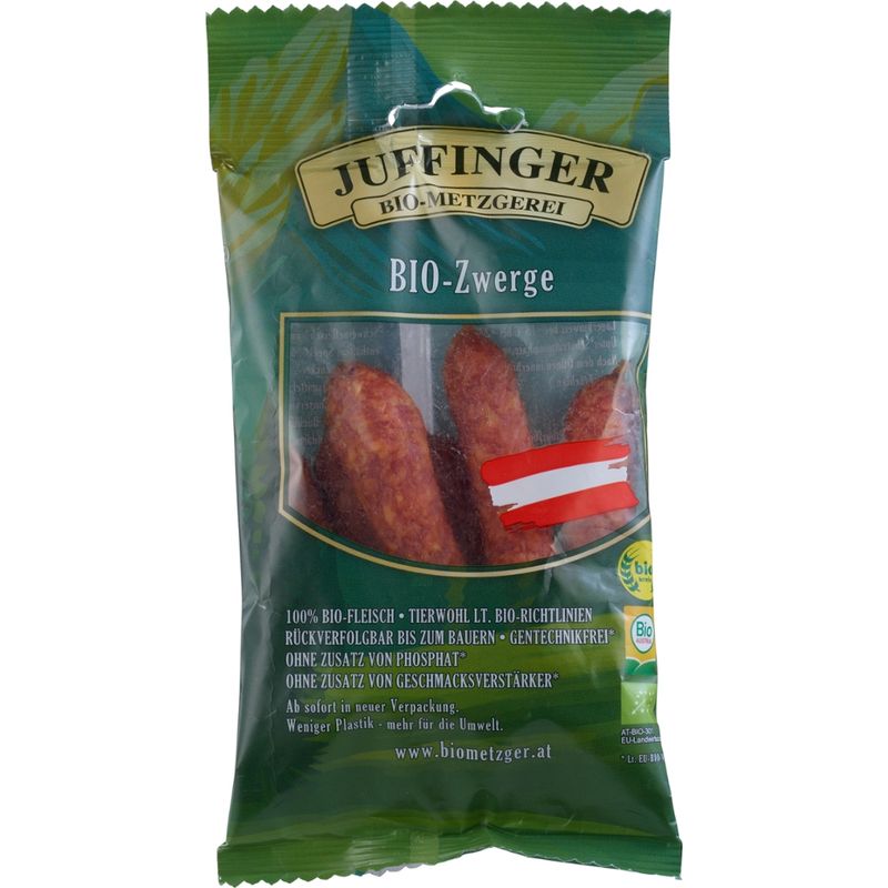 Juffinger Bio-Metzgerei BIO-Zwerge Rohwurst geräuchert - Produktbild