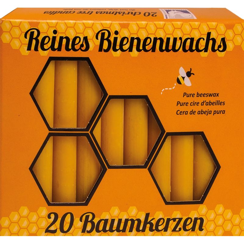 Kerzenfarm Hahn Bienenwachs Baumkerzen, reines Bienenwachs,  20 Stück in Schachtel - Produktbild