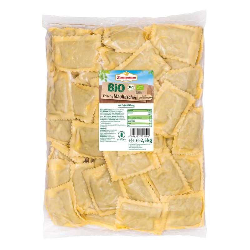 Zimmermann Bio Maultaschen mit Fleischfüllung - Produktbild