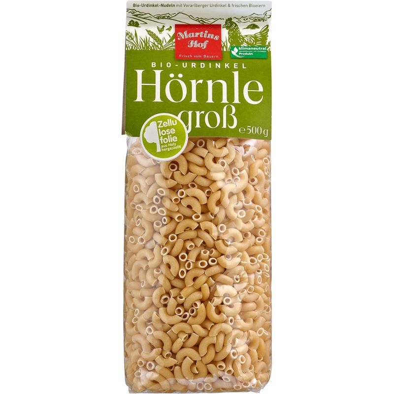 Martinshof - Frisch vom Bauern Bio Urdinkel Hörnle groß 500g mit Vorarlberger Urdinkel & 4 Martinshof Bioeiern - Produktbild