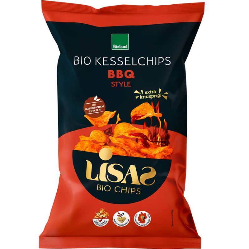 Lisas Bio Chips Lisas Bio Kesselchips BBQ Style 115g - Produktbild