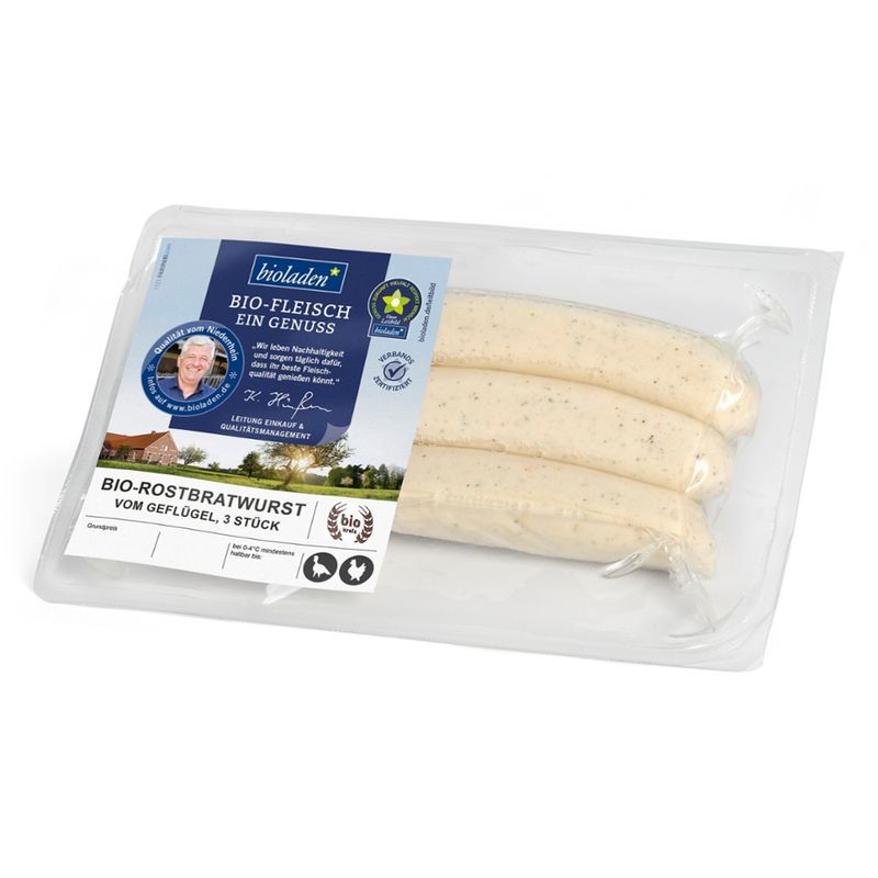 bioladen Rostbratwurst vom Geflügel, 3 Stück - Produktbild