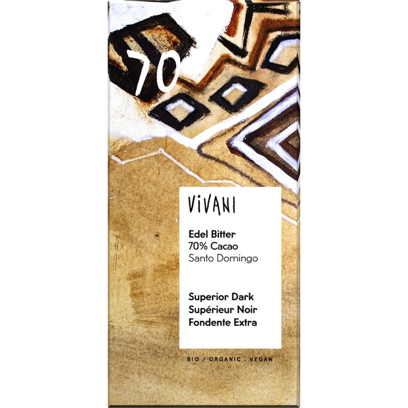 Vivani Edel Bitter Schokolade 70% Cacao Santo Domingo - Produktbild