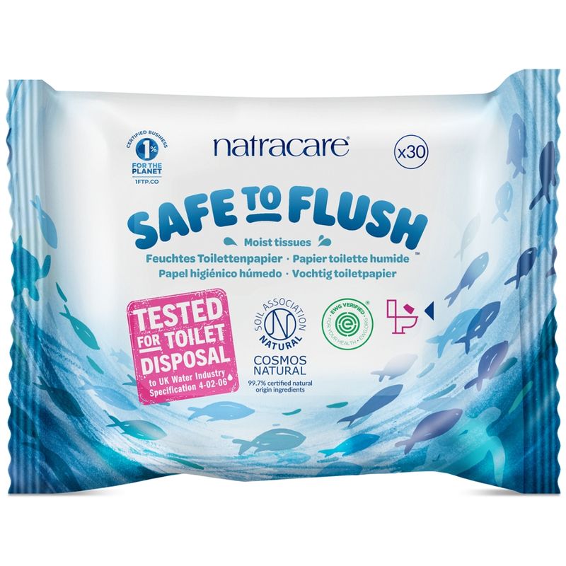Natracare Feuchtes Toilettenpapier - Safe to Flush 30 St - Produktbild