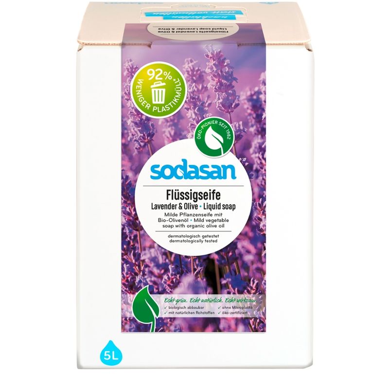 sodasan Liquid Soap Lavender & Olive 5l BiB - Produktbild