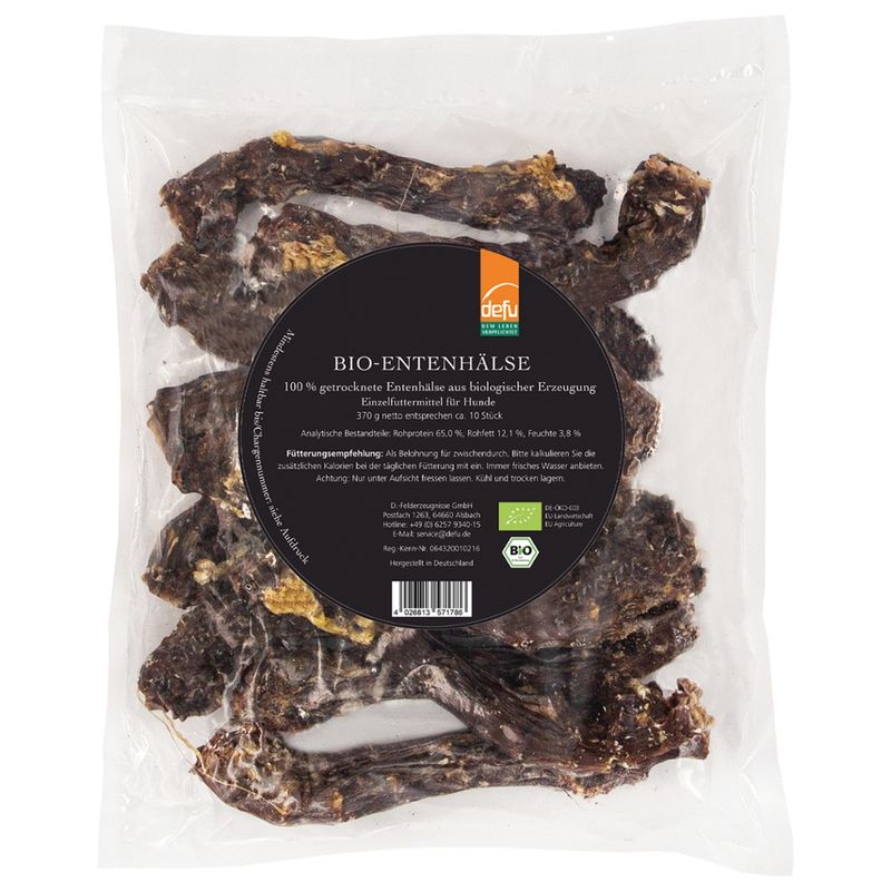 defu - Das Tierfutter vom Bio-Bauern Bio-Entenhälse getrocknet - Produktbild