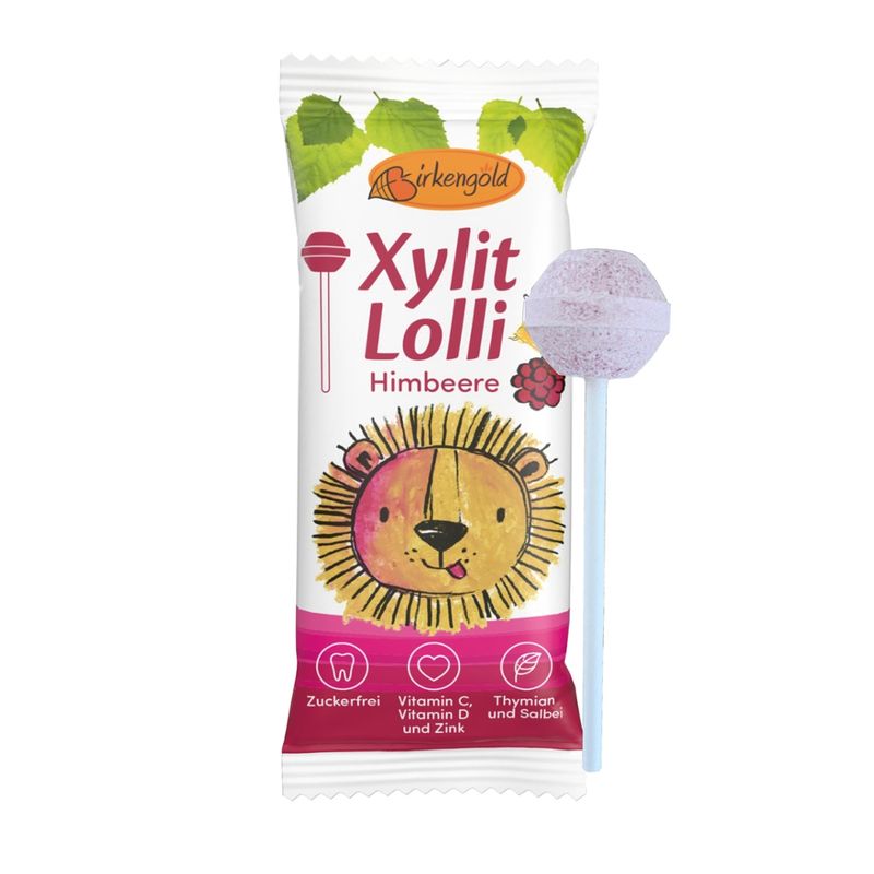 Birkengold Birkengold Zahnpflege Lolli Himbeere mit Thymian, Salbei und Vitaminen - Produktbild