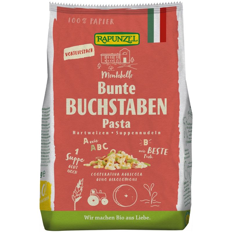 Rapunzel Buchstaben Suppennudeln Semola bunt - Produktbild