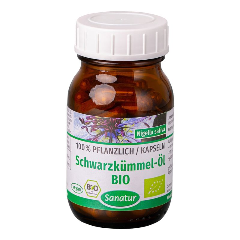 Sanatur Schwarzkümmel-Öl, bio, 180 Kapseln - Produktbild