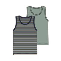 Jungen-Unterhemd, 2er-Pack, D049 striped/iceberg green - Produktbild