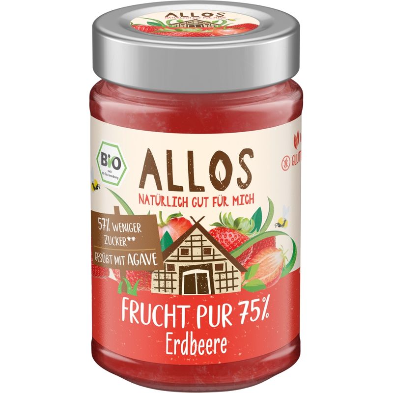 Allos Frucht Pur 75% Erdbeere - Produktbild