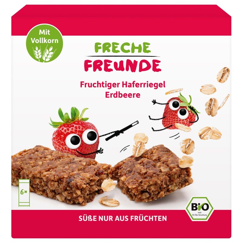 Freche Freunde Freche Freunde Bio Fruchtiger Haferriegel Erdbeere 6x30g - Produktbild