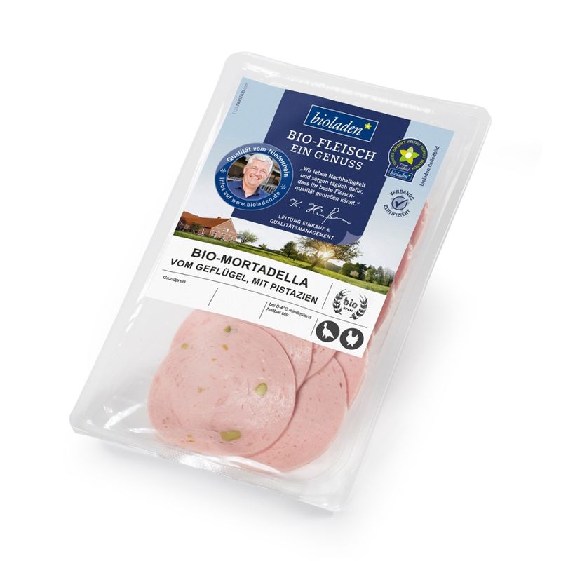 bioladen Geflügel-Mortadella-Pistazie, geschnitten - Produktbild