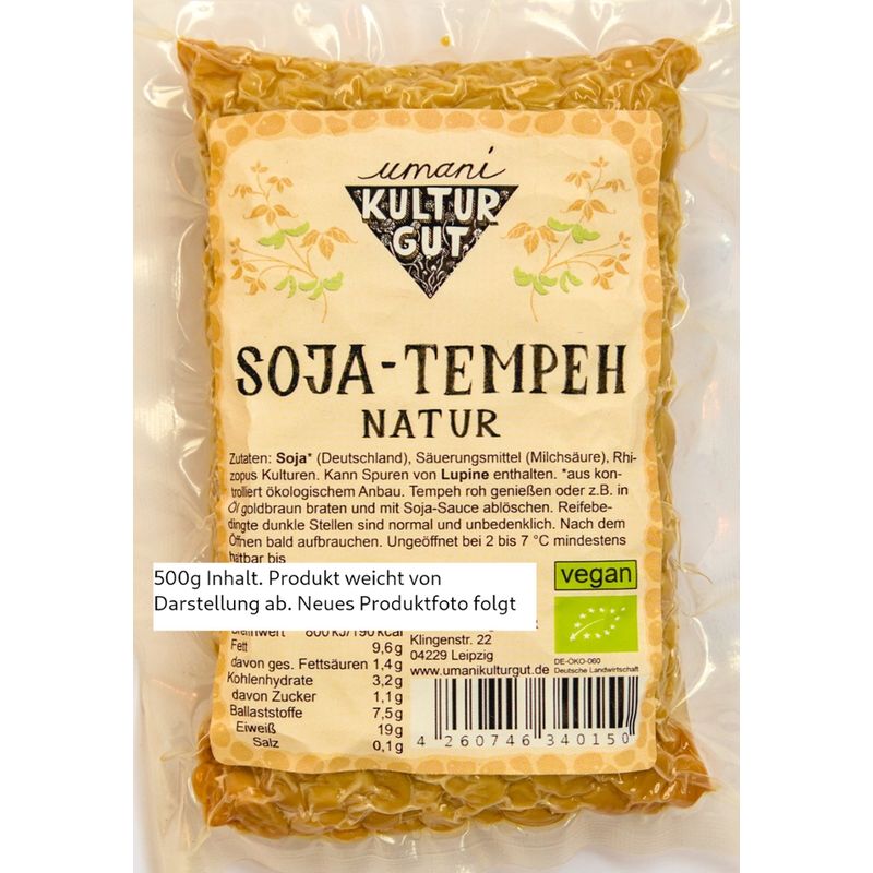 Umani Kulturgut Bio Soja-Tempeh Natur 500 g - Produktbild
