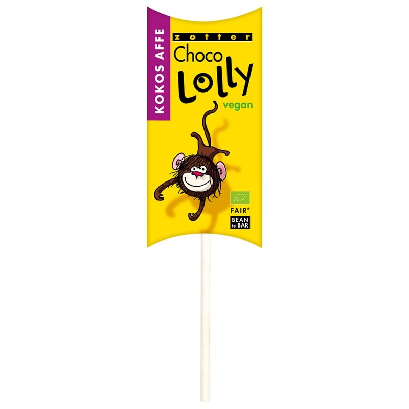 Zotter Schokolade Choco Lolly - Kokos Affe - Produktbild