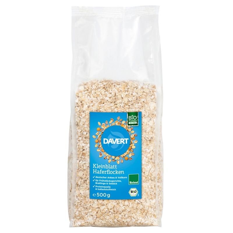 Davert Kleinblatt Haferflocken Bioland, 500g - Produktbild
