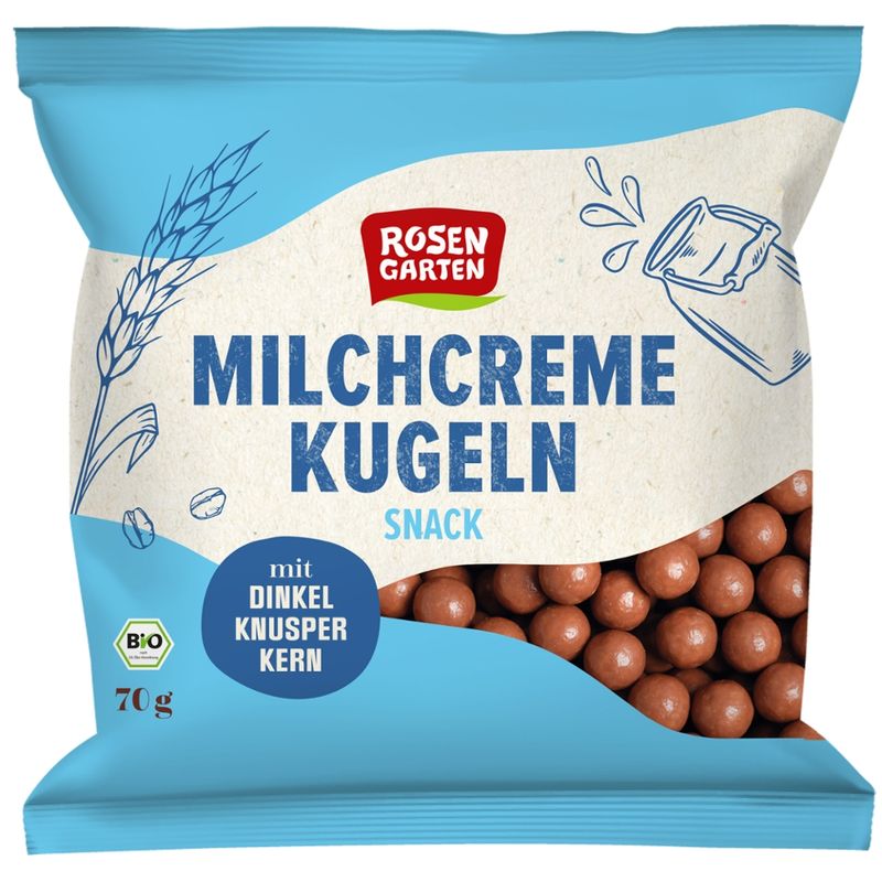 Rosengarten Milchcreme-Kugeln mit Dinkel-Knusper-Kern - Produktbild
