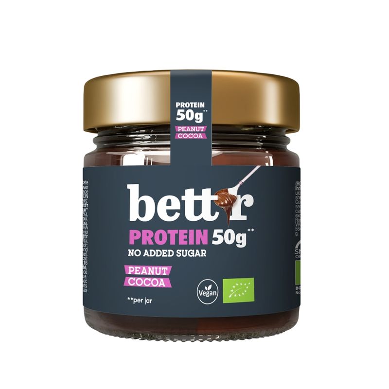 Bett'r Bioveganer Protein Spread Peanut and Cacao with no added sugar, 250 g, bett'r - Produktbild