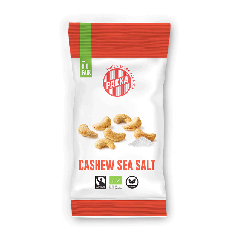 Pakka Cashew geröstet mit Meersalz, Bio & Fairtrade, 30g - Produktbild