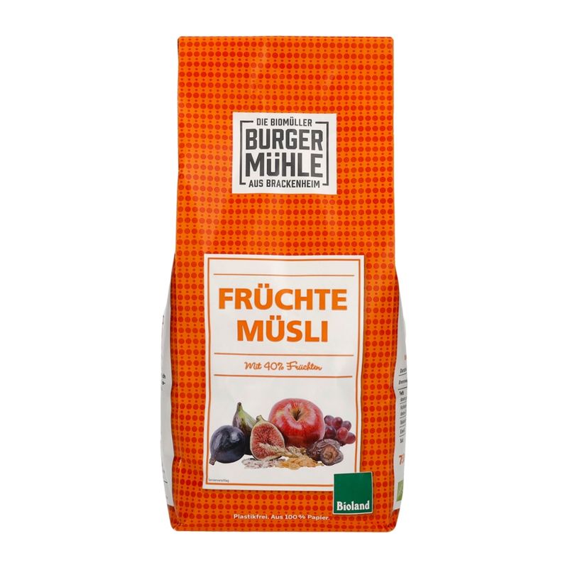 Burgermühle Früchte Müsli, bioland - Produktbild