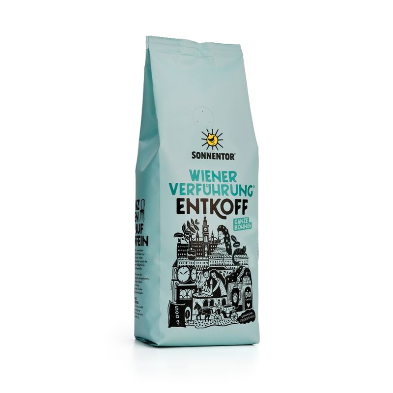 Sonnentor Entkoffeinierter Kaffee ganze Bohne Wiener Verführung®, Packung - Produktbild
