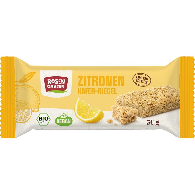 Rosengarten Zitronen Haferriegel 50g BIO - Produktbild