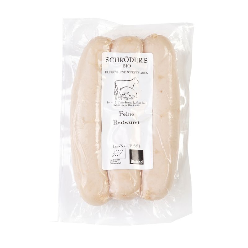 Schröder's Bio Fleisch- und Wurstwaren Feine Bratwurst 3 x 100 g - Produktbild