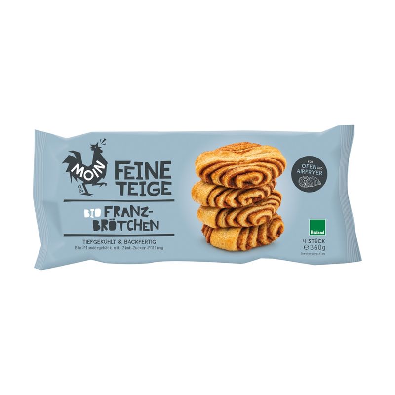 Moin Bio Backwaren Bio Franzbrötchen, Zimt-Zucker Schnecke 90g - Produktbild