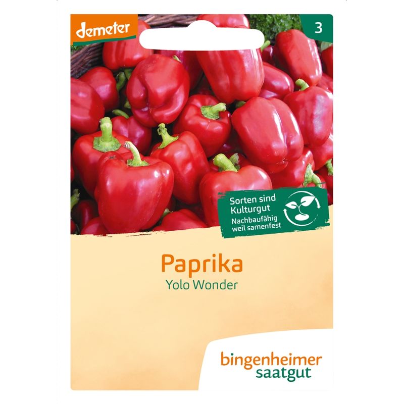 Bingenheimer Saatgut Yolo Wonder - Paprika, rot (Saatgut) - Produktbild
