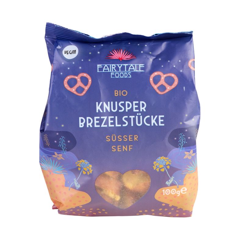 Fairytale Foods Knusper Brezelstücke, süßer Senf, 100g - Produktbild