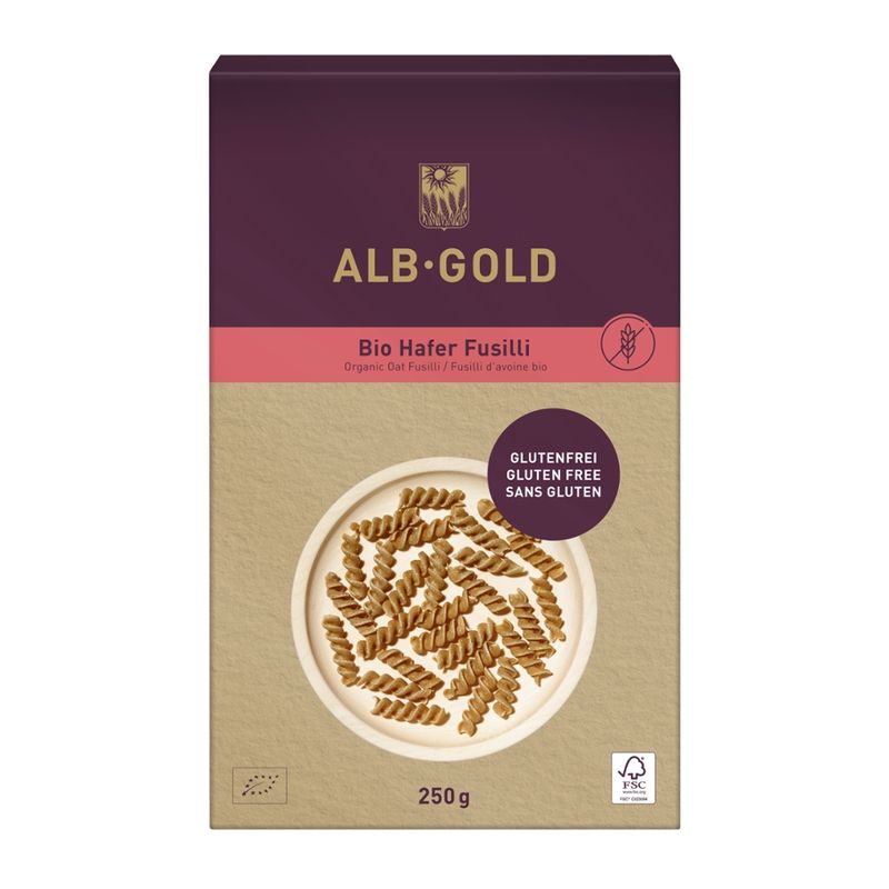 ALB-GOLD ALB-GOLD Bio Hafer Fusilli 8 x 250 g - Produktbild