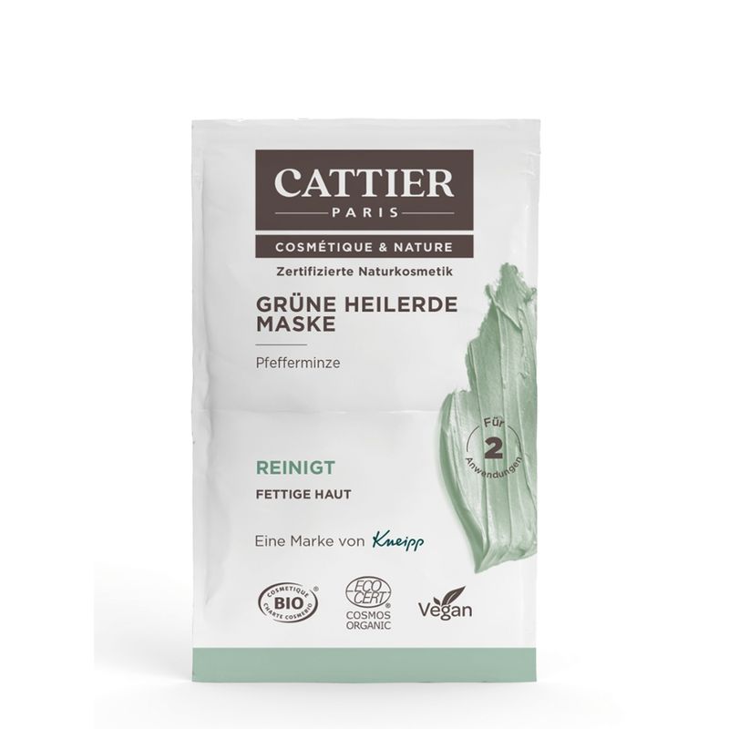 Cattier Paris Cattier Grüne Heilerde Maske - Pfefferminze. Fettige Haut 2x6ml - Produktbild