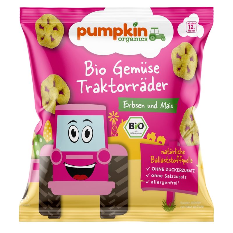 Pumpkin Organics Pumpkin Organics: Bio Gemüse Traktorräder aus Erbsen und Mais - Produktbild