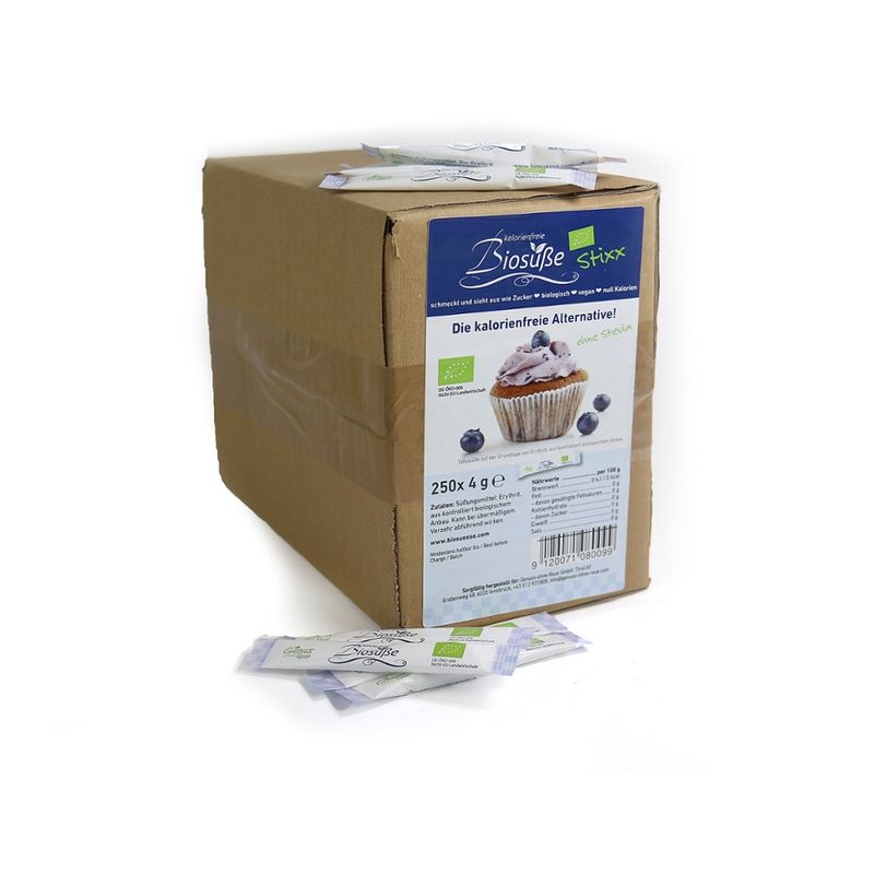 Biosüße Kalorienfreie BioSüße Bio Erythrit Stixx 250 St. X 4g - Produktbild