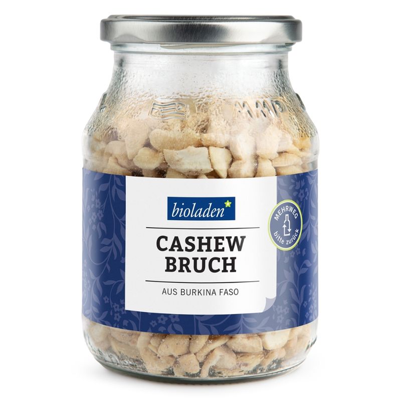 bioladen Cashewkerne, Großbruch, im Pfandglas - Produktbild