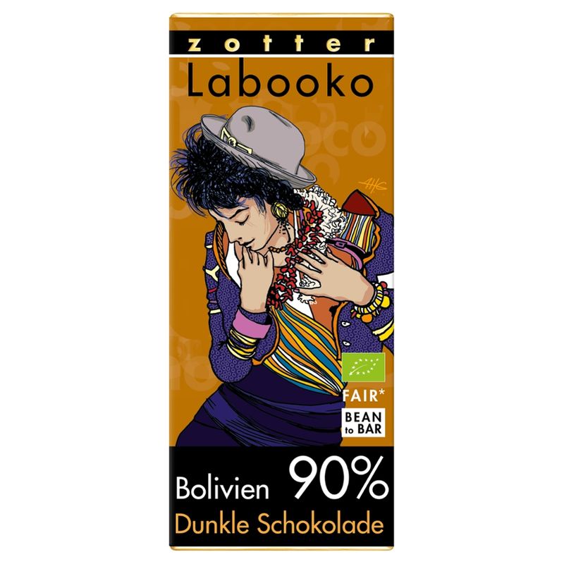 Zotter Schokolade Labooko 90% Bolivien   - vegan - Produktbild