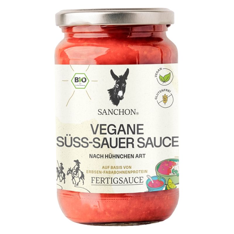 Sanchon Vegane süß-sauer Sauce nach Hühnchen Art,  Sanchon - Produktbild