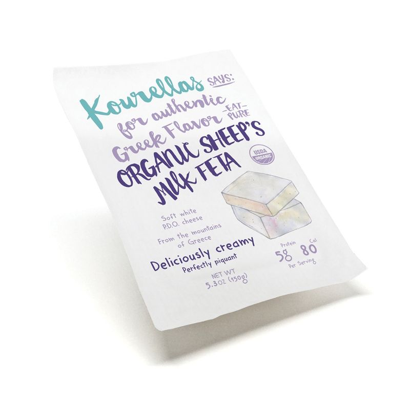 Kourellas Says 100% SHEEP MILK FETA CHEESE PDO ORGANIC SHEEP & GOAT MILK VAC.150g - Produktbild