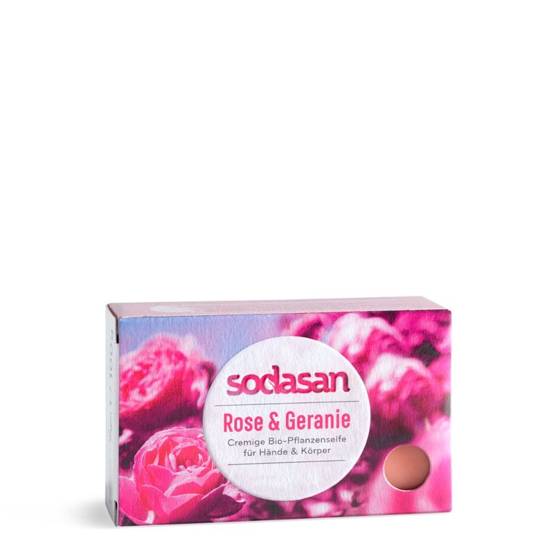 sodasan Bar Soap Rose & Geranium - Produktbild