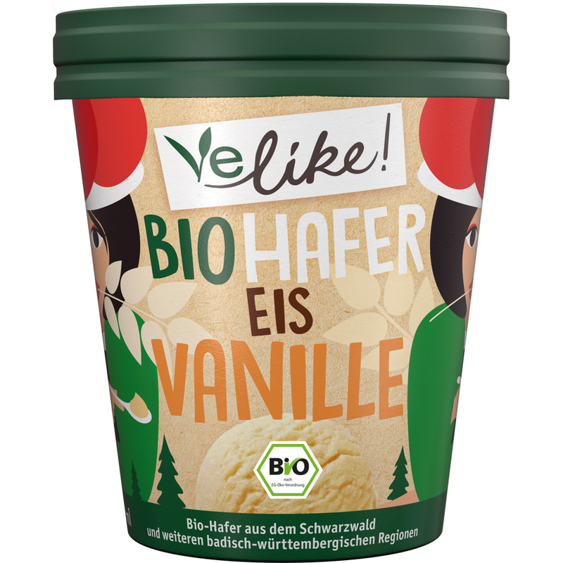 Velike  Velike Bio Vanilleeis auf Haferbasis  vegan 450ml Becher - Produktbild