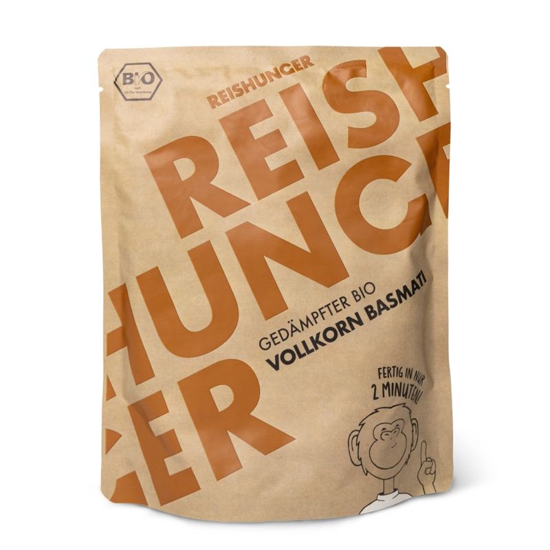 Reishunger Reishunger Gedämpfter Vollkorn Basmati Reis, Bio, Kontrollnummer DE-ÖKO-001 (250g) - Produktbild