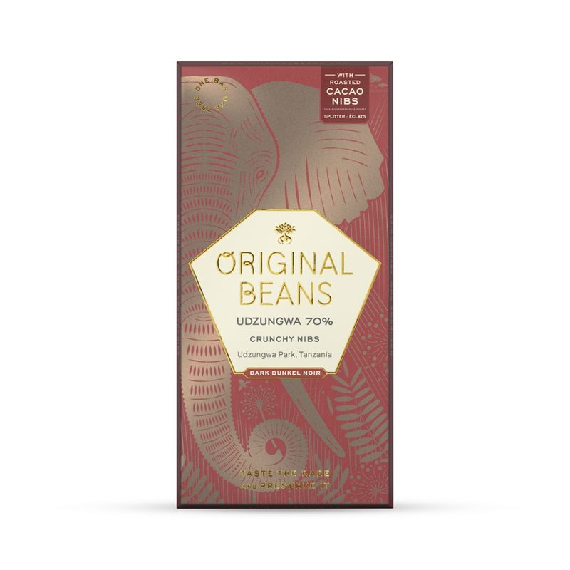 Original Beans Original Beans Udzungwa 70% mit Nibs Bio Dunkelschokolade - Produktbild