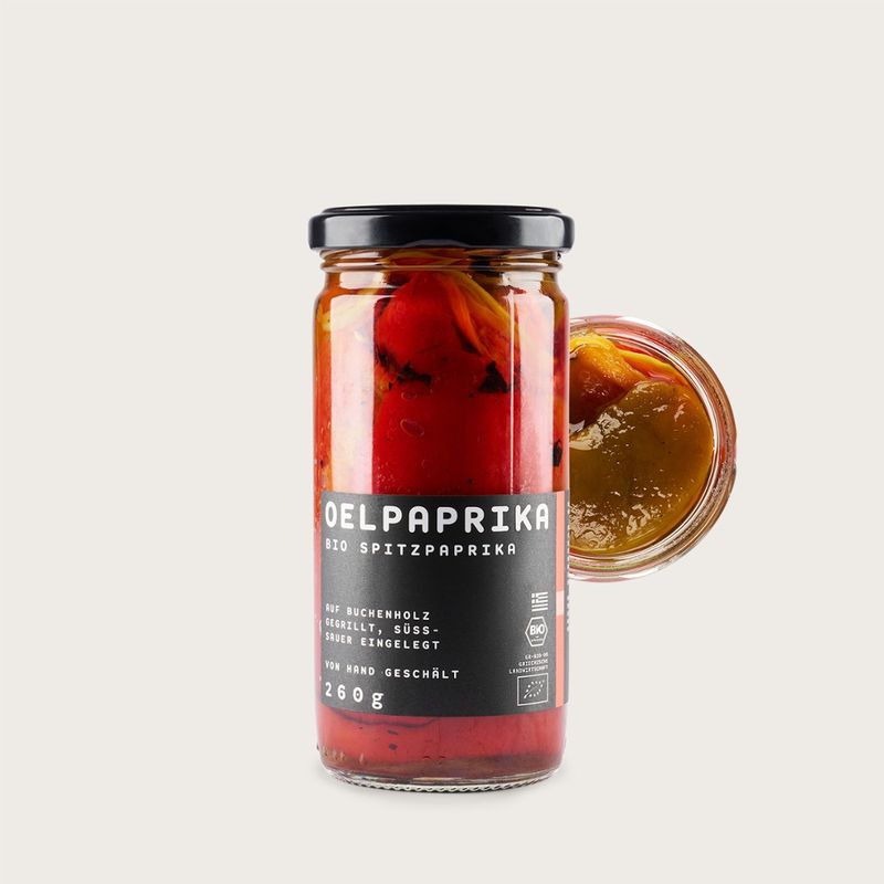 OEL  OELpaprika - Bio Spitzpaprika - gegrillte ganze Spitzpaprika, 260 g - Produktbild