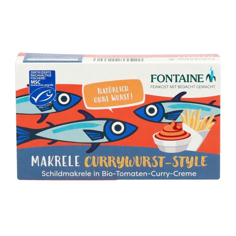 Fontaine Makrelenfilets ohne Haut in Bio-Tomaten-Curry-Creme - Produktbild