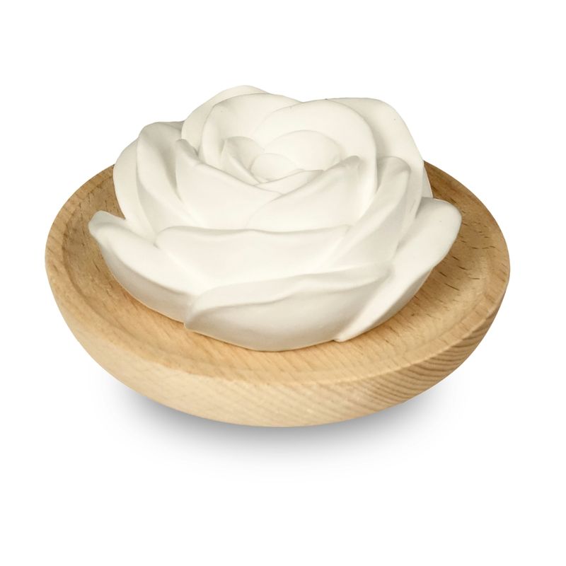 farfalla Duftstein Rose mit Holzteller - Produktbild