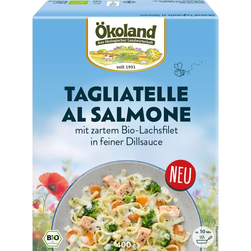 ÖKOLAND Tagliatelle al Salmone mit zartem Bio-Lachsfilet in feiner Dillsauce - Produktbild